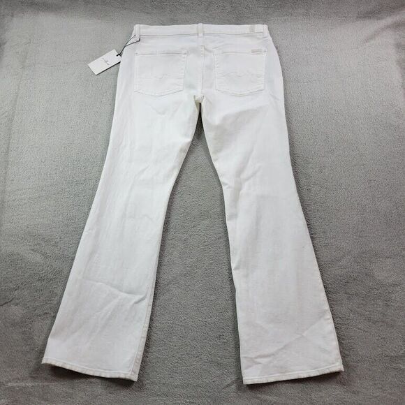 7 For All Mankind Jeans Women 32x32 White Original Bootcut Wide Baggy Y2K Skater - Picture 2 of 16